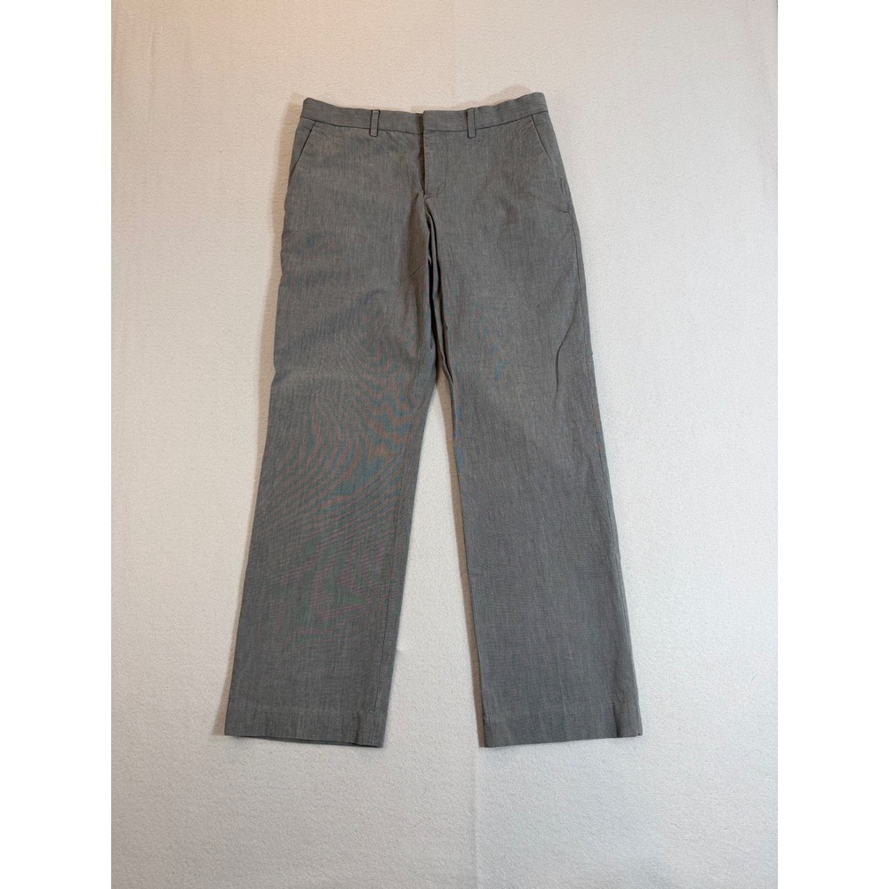 Express Producer Mens Gray Cotton Dress Pants Straight Leg 30/30 Flat Front